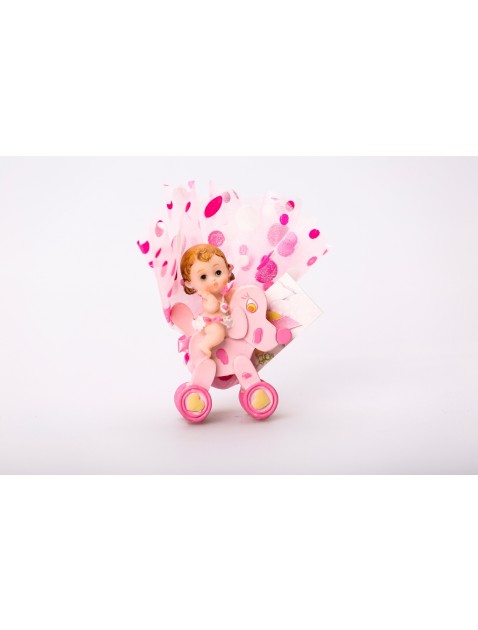 baby op rose paard geboortebedankje doopbedankje