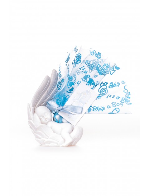 Baby slapend in wieg wit-creme